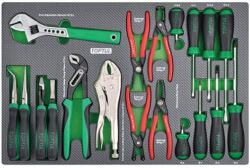 TOPTUL Insert Scule pentru Carucioare Tip Insert: D Spuma Numar Piese: 19 Szt. Tip Cheie: Cheie Reglabila / Cleste (e (GED1912) Trusa unelte