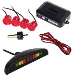 Techstar Set Senzori parcare auto detector parktronic display radar monitor 4 senzori ROSU (SKU0707)