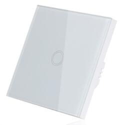 Techstar Intrerupator Touch Techstar®, Sticla Securizata, Design Modern, Iluminare LED, 1 Faza, Alb (SKU1608)
