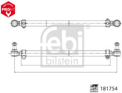FEBI Bara Directie, Levier (l-1716mm) Daf Cf Cf 85 Xd Xf 105 Xf 106 Xf Ii Xg Xg+ 10.05- DAF CF/XD/XF 2/XG/XG+ (FE181754)