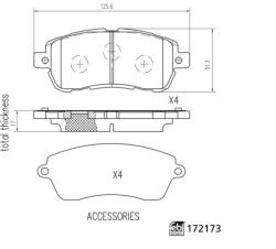FEBI Set Placute Frana Fata Ford Ka+ Iii 1.2/1.5d 06.16-12.20 FORD KA+ 3 (FE172173)