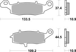 BREMBO Placute de Frana Spate Destinat Pentru: Traseu Material: Sinter-sp 37 4/44, 5x133, 5x10, 9mm Kawasaki Vn 900/1700 2006-2016 (07KA15SP)