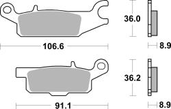 BREMBO Placute de Frana Spate Destinat Pentru: Teren Accidentat Material: Sinter-sd 36/36, 2x106, 6x8, 9mm Yamaha Yfm 700 (07YA51SD)
