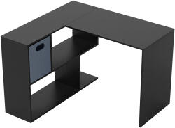 HomCom Birou în Formă de L cu Raft și Sertar din Țesătură, 110x100x75 cm, Negru | Aosom Romania (920-109V00BK)