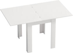 HomCom Masă de Dining Extensibilă pentru 4-6 Persoane din PAL și Oțel, 140 x 80 x 77, 5 cm, Alb cu Efect de Lemn | Aosom Romania (83A-439V80WT)