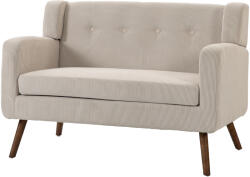 HOMCOM Canapea 2 locuri 118 cm cu aspect corduroy, capitonaj cu nasturi, canapea tapițată modernă și confortabilă cu picioare din lemn pentru spații mici | Aosom Romania (83B-924V00BG) Canapea