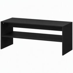 HomCom Măsuță de Cafea Modernă cu 2 Niveluri, Raft Deschis, PAL, Picioare, 100x40x41, 5 cm, Negru | Aosom Romania (83B-187V00BK) Masa de cafea