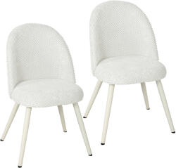 HomCom Set de 2 Scaune Moderne și Capitonate de Sufragerie, Alb | Aosom Romania (83A-579V80WT)