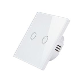Techstar Intrerupator Touch Techstar®, Sticla Securizata, Design Modern, Iluminare LED, 2 Faze, Alb (SKU1617)