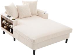 GOMYWAY Home Chaise-longue multifuncțională din cord, Bej | Aosom Romania (F-GOM-W2845S00403)