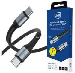 3mk Protection Hyper N-Series adatkábel Type-C - Type-C, 100cm, FEKETE (GP-194105) (GP-194105)
