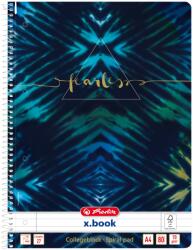 Herlitz Spirálfüzet A4 80 lap, lyukasztott perforált vonalas, Batik Fearless (50044160)