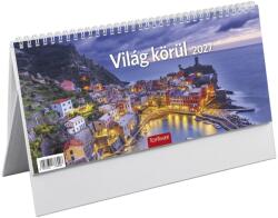 TOPTIMER Asztali naptár képes TOPTIMER T063 álló fehér lapos Világ körül 2027 T632P-00P (T632P-00P)