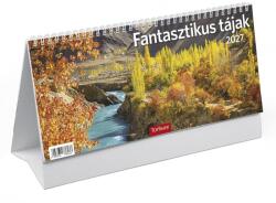 TOPTIMER Asztali naptár képes TOPTIMER T066 álló fehér lapos Fantasztikus tájak 2027 T662P-00P (T662P-00P)