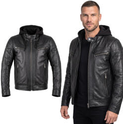 W-Tec Bőr motoros kabát W-TEC Murayo II, szellőzőrendszer, belső hálós bélés, akasztófül, fő záródás 8-as méretű YKK cipzárral fekete 3XL (31506-3XL)
