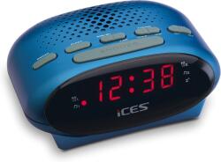 iCES ICR-210 FM rádiós ébresztőóra, dupla riasztás, szundi funkció - kék (ICR-210)