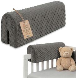 Totsy Baby Ágyél Védő Gyerekágyhoz Minky 90 cm - Szürke Bölcső Keretes Ágy Keret Védelem Rácsos Ágyhoz Oeko-Tex Tanúsított Babáknak
