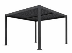  Pergolă, antracit, 400 × 300 cm, înălțime: 250 cm, structură din aluminiu, acoperiș cu lamele de oțel reglabile, bioclimatică, sistem inteligent de drenaj