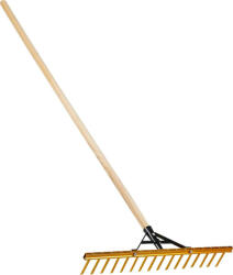 Strend Pro Greblă de grădină, Strend Pro Garden, 15 dinți, cap din aluminiu, coadă din lemn, lățime de lucru 62 cm, coadă de 150 cm Grebla