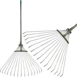 Strend Pro Greblă pentru frunze, greblă, Strend Pro Garden, argintiu, cap din oțel, coadă metalică, lățime de lucru 19-45 cm, coadă 122-154 cm, lățime reglabilă, coadă telescopică Grebla