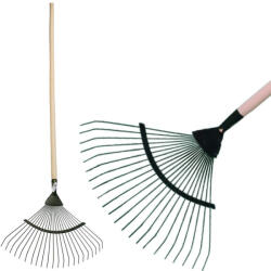 Strend Pro Greblă pentru frunze, greblă, Strend Pro Garden, negru, cu 22 de dinți, cap din oțel, coadă din lemn, lățime de lucru 42 cm, coadă de 192 cm Grebla