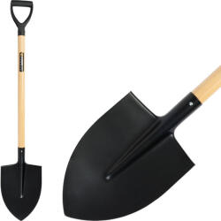 Strend Pro Hârleț, Strend Pro Garden, cap ascuțit, negru, cap din oțel, coadă din lemn, mâner tip D Lopata