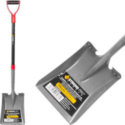 Strend Pro Lopată, Strend Pro Garden Premium ErgoBULL, gri, 115 cm, 23 cm lățime de lucru, cap din oțel, coadă din fibră de sticlă, mâner în D, dreaptă Lopata