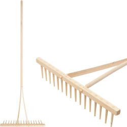 Strend Pro Greblă de grădină, Strend Pro Garden, cu 16 dinți, cap din lemn, coadă din lemn, lățime de lucru 55 cm, coadă de 159 cm Grebla