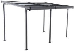  Pergolă, antracit, 400 x 297 cm, înălțime: 267 cm, structură din aluminiu, cu sistem de acoperiș integrat, cu jgheab integrat, rezistentă la UV și intemperii, fără întreținere