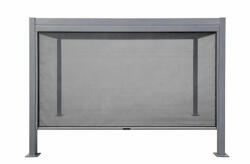  Perete lateral pergolă, gri închis, 300 × 250 cm, structură din aluminiu, cu material de umbrire din poliester și PVC, acționare manuală, pentru pergolă bioclimatică