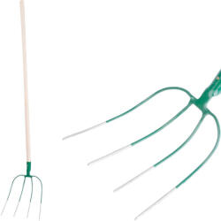 Strend Pro Garden Furcă, Strend Pro Garden F124, verde, cap din oțel, coadă din lemn, 4 dinți, cu mâner Furca