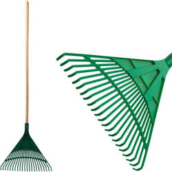 Strend Pro Greblă pentru frunze, greblă, Strend Pro Garden, verde, 24 dinți, cap din plastic, coadă din plastic, lățime de lucru 50 cm, coadă 170 cm Grebla