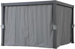  Perete lateral pentru pergolă, Matterhorn, gri, 306 × 306 cm, set de perdele din 4 piese, cu cârlige, poliester, impermeabil, rezistent la UV