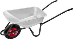Strend Pro Roabă, Strend Pro Premium Fortis D-1, argintiu/negru, 85 l, roată Bantam plină, fără pană, cuvă din oțel zincat, sarcină 160 kg, mânere PVC, livrată demontată