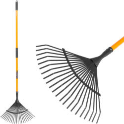 Strend Pro Greblă evantai, greblă, Strend Pro Garden, 22 dinți, cap din plastic, coadă din fibră de sticlă, 45 cm lățime de lucru, 150 cm coadă Grebla