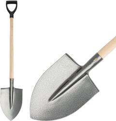 Strend Pro Hârleț, Strend Pro Garden S506. WH, lamă ascuțită, gri, lamă din oțel, coadă din lemn, mâner în D Lopata