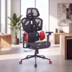 Bemada TitanMesh Pro Irodai forgószék oldalpárnával - piros - 119 x 72 x 73 cm BeMaDa BMD1123RD (BMD1123RD)