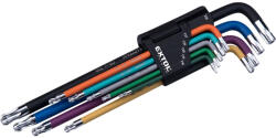 Extol torx kulcs klt. , 9db, több színű, extra hosszú, T10-T50, hosszú szár: tömör/gömb (8819416)