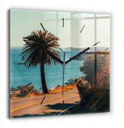 Foto Üveg Falióra Modern Pálma Beltéri Malibu 60x60 cm (010010500080200268368)