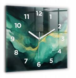 Foto Üveg Falióra Modern enteriőrökbe Zöld márvány 60x60 cm (010010500080100273409)
