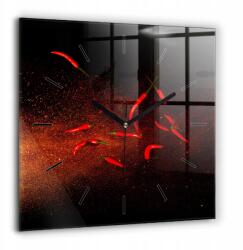 Foto Üveg Falióra Modern Beltéri Chili Paprika 60x60 cm (010010500080200266924)