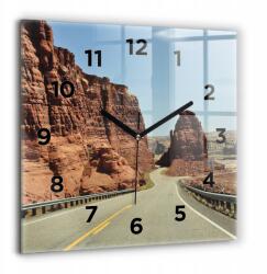 Foto Üveg Falióra Modern Beltéri Route 66 az USA-ban 60x60 cm (010010500080200270174)