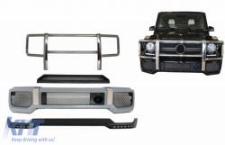 KITT Body Kit első lökhárítóval és gallytörővel, LED nappali menetfénnyel, Mercedes G-osztály W463 (1989-2017), AMG Dizájn (COFBMBW463AMGBBK)
