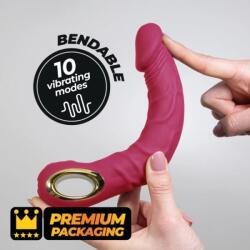  Vibrator Realistic Crushious Magnus, 10 Vibratii, Silicon, USB, Roz, 22.5 cm Vibrator
