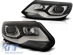  LED tuning hátsó lámpa szett VW T5 04.2003-2015 füstös, fekete/fehér alap, bal és jobb (ABTLV6021110)