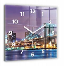 Foto Üveg falióra Brooklyn híd és East River fotóval 60x60 cm (010010500080100272991)