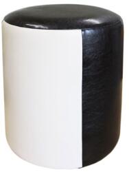 Spectral Mobila Taburet Tub Piele Bej-Wenge, 33 x 41 cm