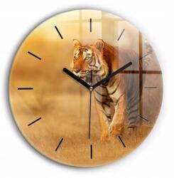 Foto Üveg Falióra Modern Beltéri Vadászat Tigris Fi60 cm (010010500050200267162)