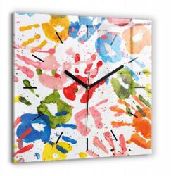  Üveg falióra gyerekeknek kéztükröző mintával 60x60 cm (010010500080200267721)