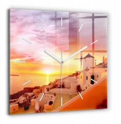 Foto Üveg Falióra Konyha Régi szélmalom Santorini 60x60 cm (010010500080100156076)